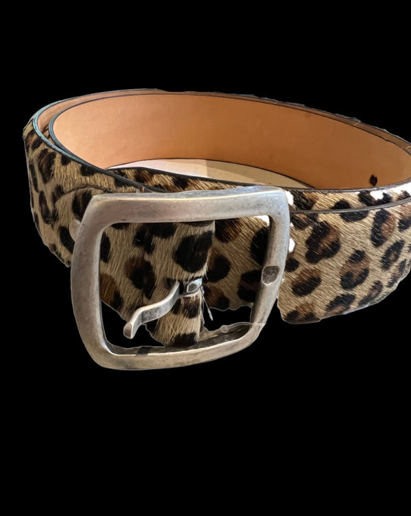 Besso Cowhide Belt Leopardo