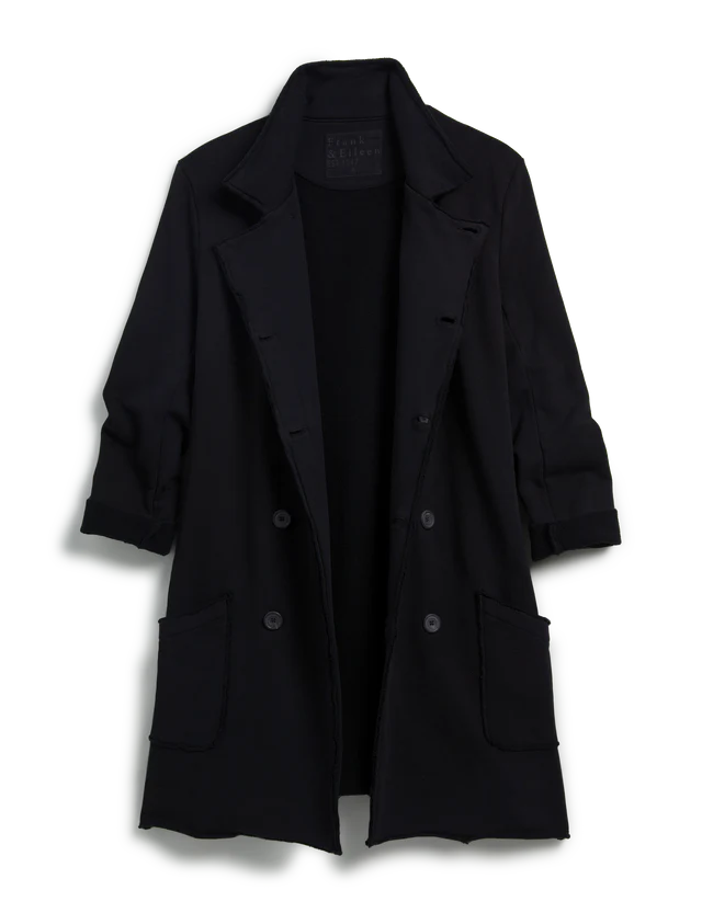 Belfast Sweatshirt Trench Coat | Black