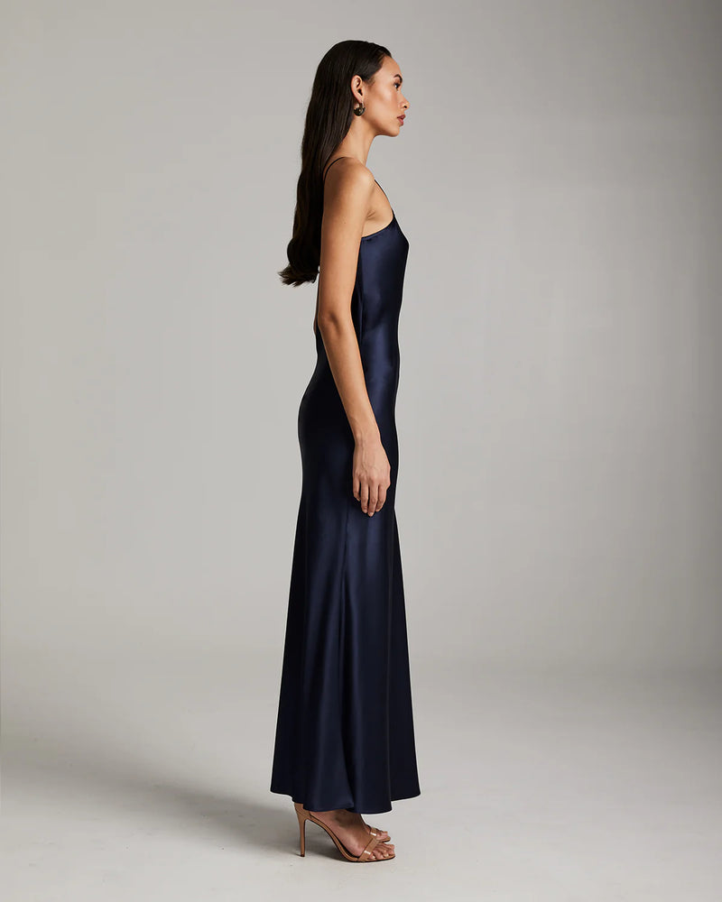 Liquid Slip Dress | Navy