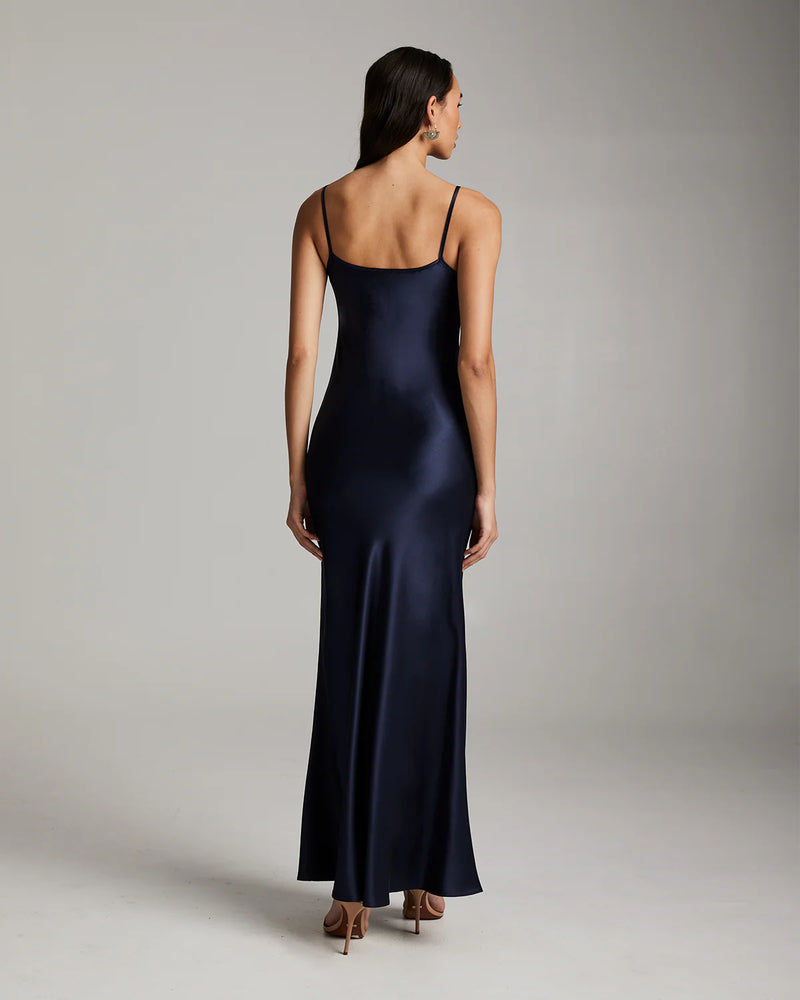 Liquid Slip Dress | Navy