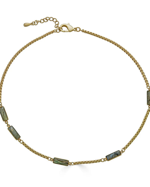 Labradorite Baguette Short Necklace