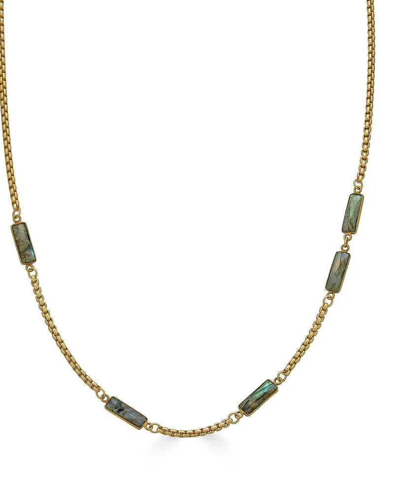 Labradorite Baguette Short Necklace