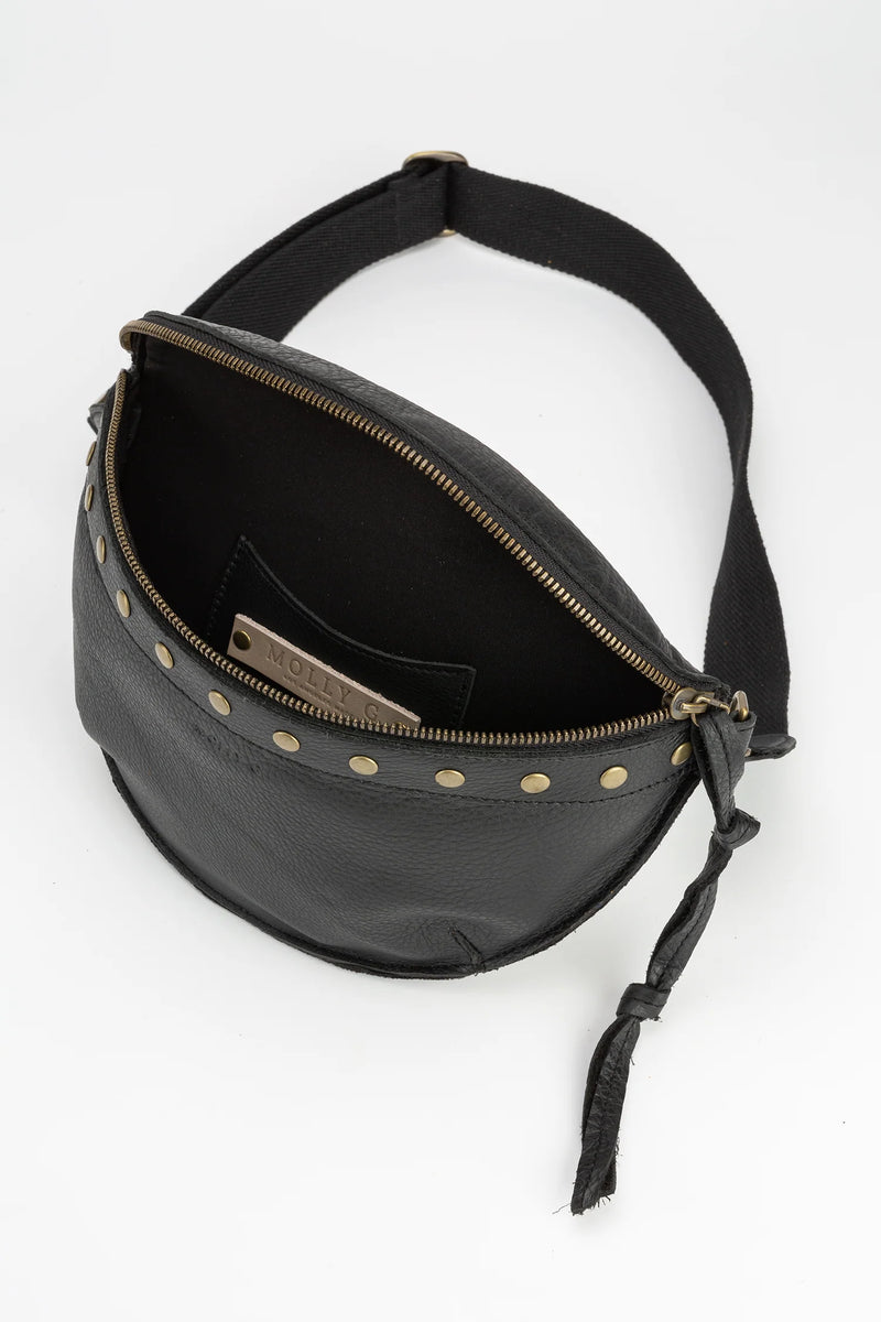 Lucy Bum Bag with Rivets | Black