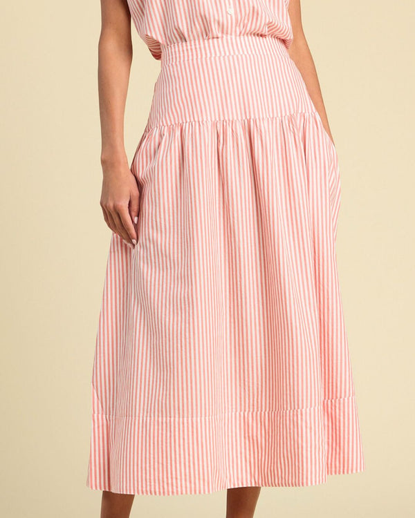 Lydia Skirt | Red Coastal Stripe