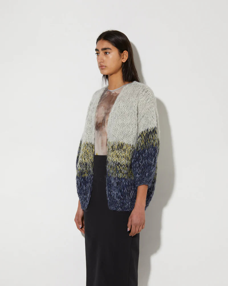 Alpaca Ombre Big Cardigan | Navy Ombre