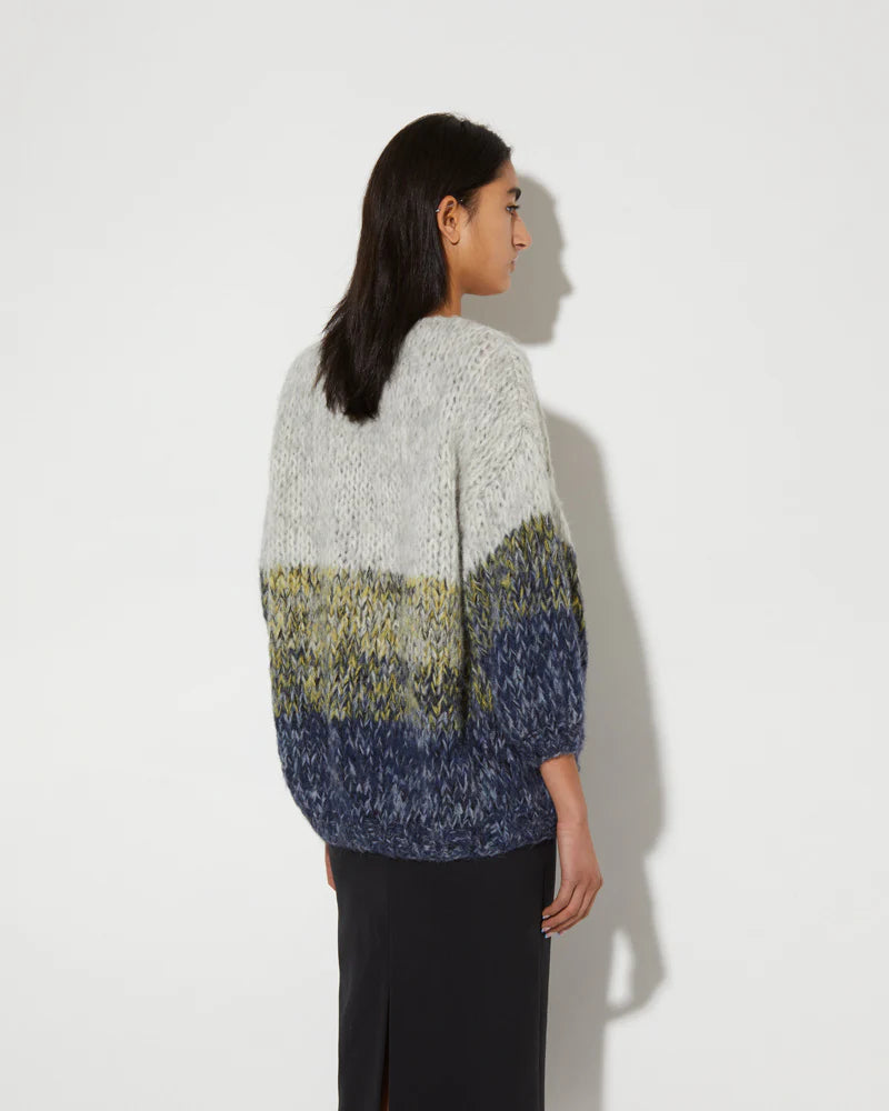 Alpaca Ombre Big Cardigan | Navy Ombre