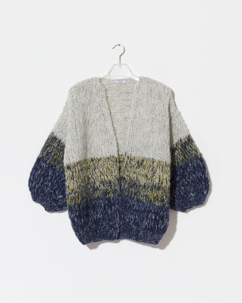 Alpaca Ombre Big Cardigan | Navy Ombre