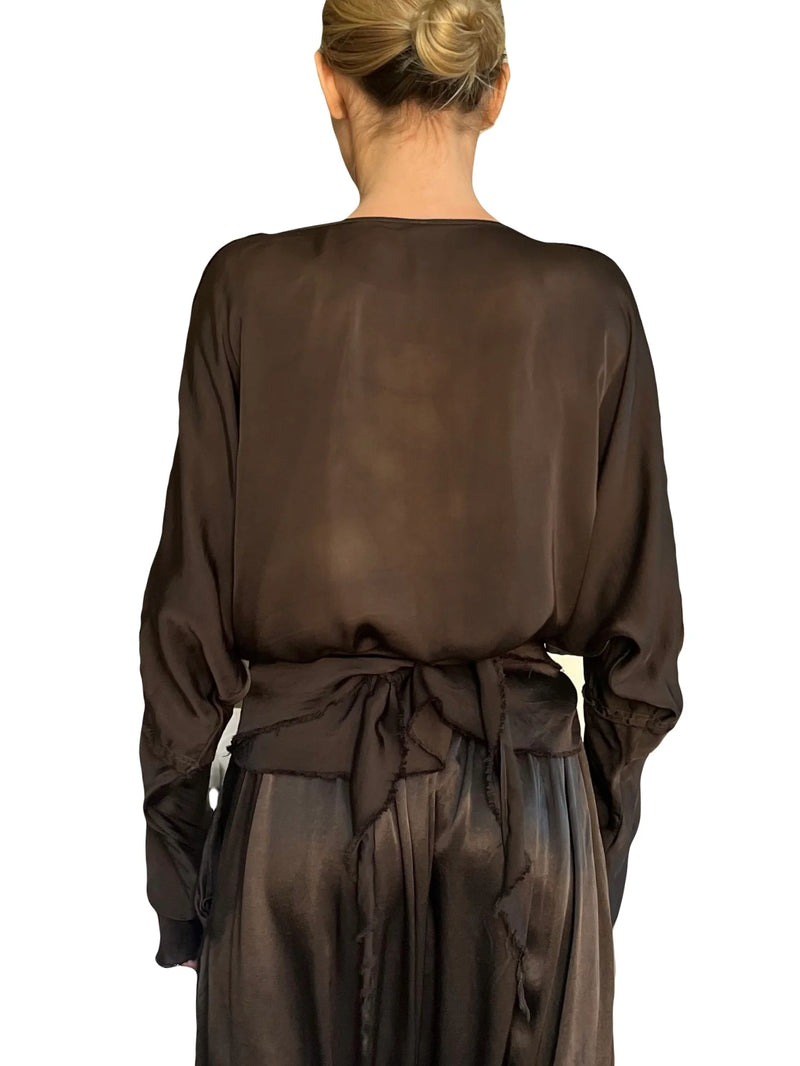 Wrap Blouse | Chocolate