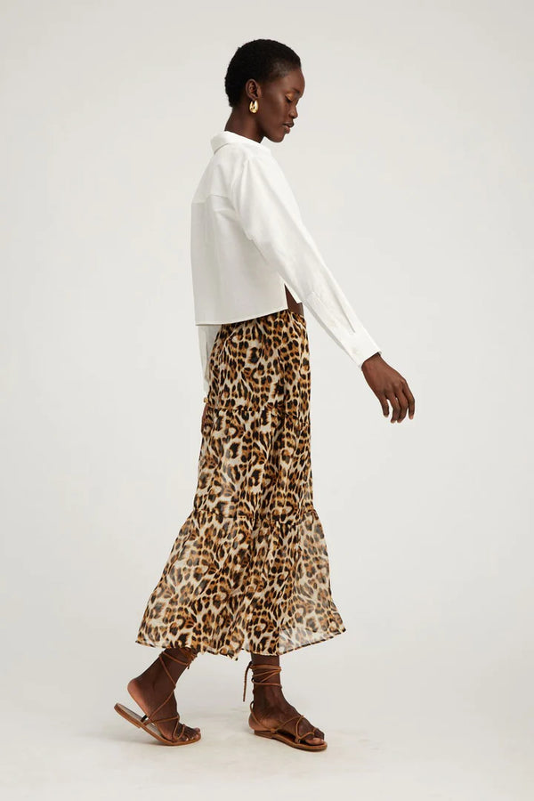 Ruffle Maxi Skirt | Leopard