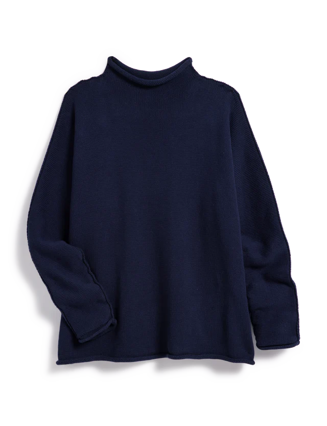 Monterey Cotton Roll Neck Navy