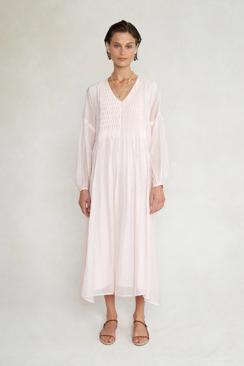 Pamela Dress V Neck Rose