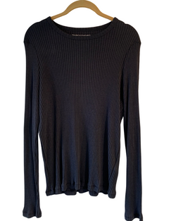 Cotton Cashmere Rib LS - Noir