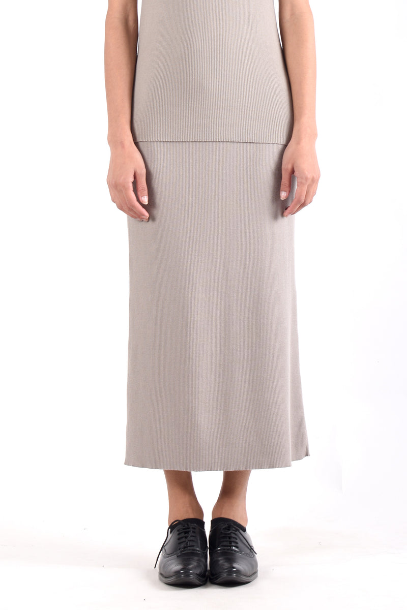 Knit Ribbed Long Skirt | Cenere