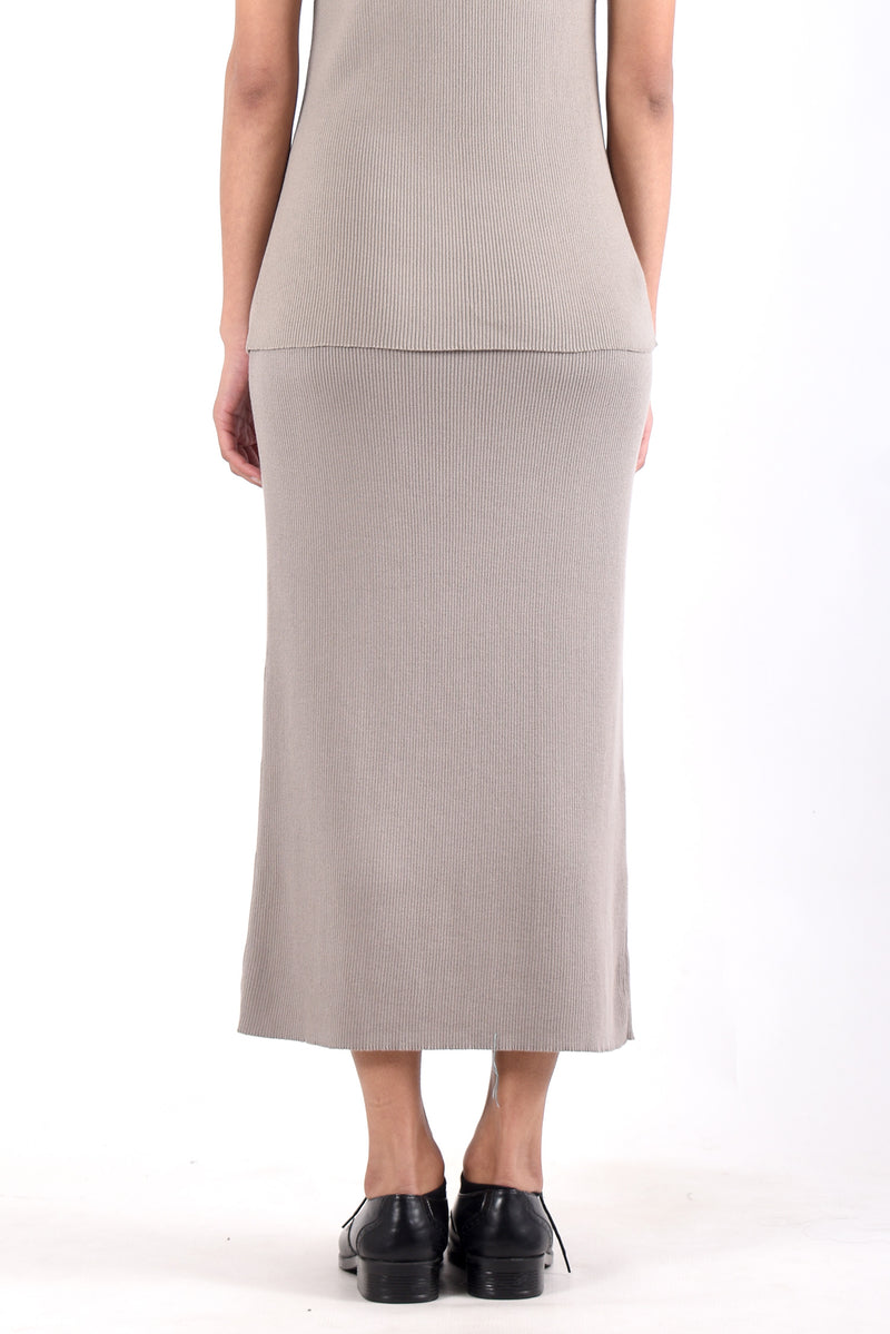 Knit Ribbed Long Skirt | Cenere