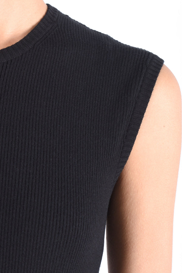 Knitted Muscle Tank | Black