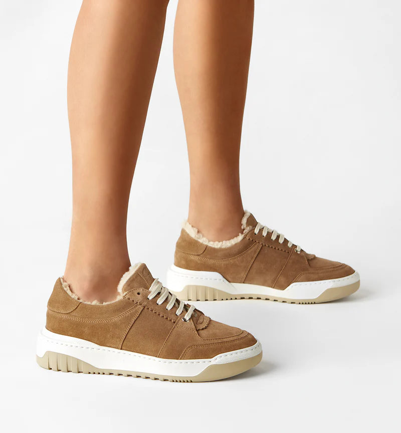 Klare Shearling Lined Suede Sneaker | Biscotti