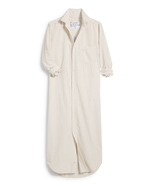 Rory Maxi Shirt Dress | Vintage White Corduroy