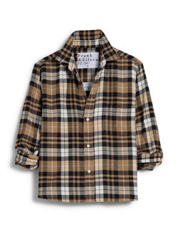 Silvio Untuckable Button-Up Shirt | Sand/Camel/Black Plaid