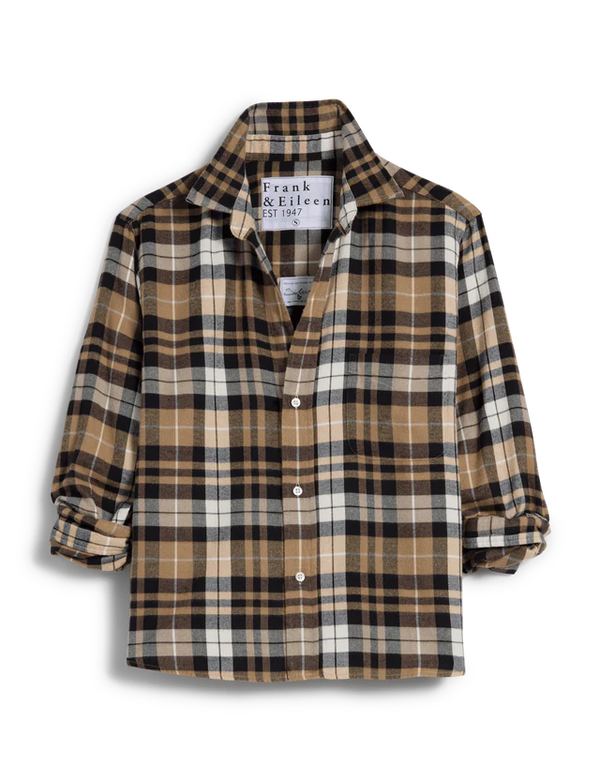 Silvio Untuckable Button-Up Shirt | Sand/Camel/Black Plaid