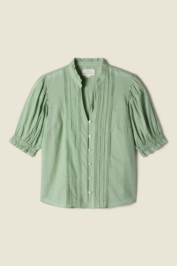 Eliza Blouse Green Houndstooth