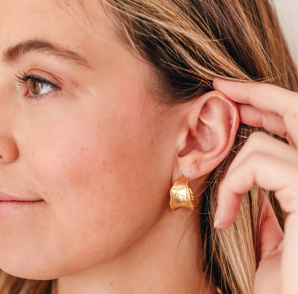 Matte Gold Hoops