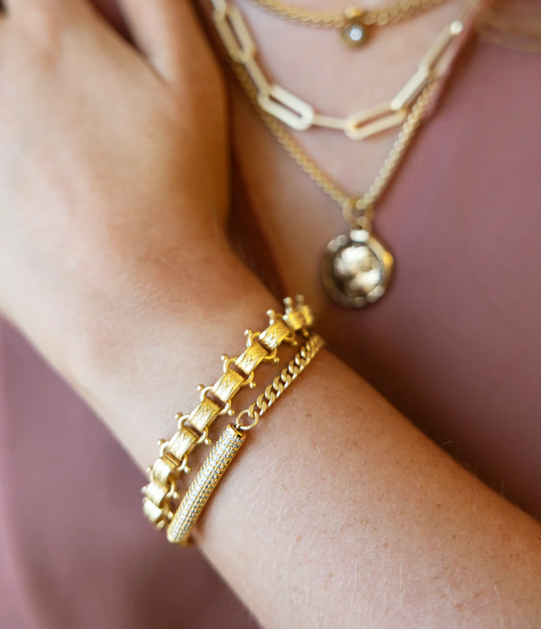 Matte Gold Bookchain Bracelet