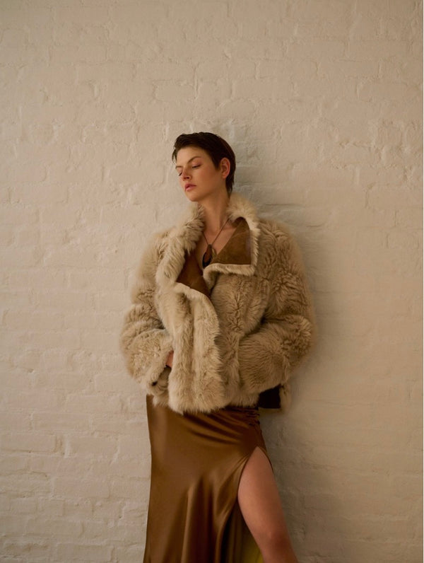 Pearl Luxe Short Jacket | Vintage Brown