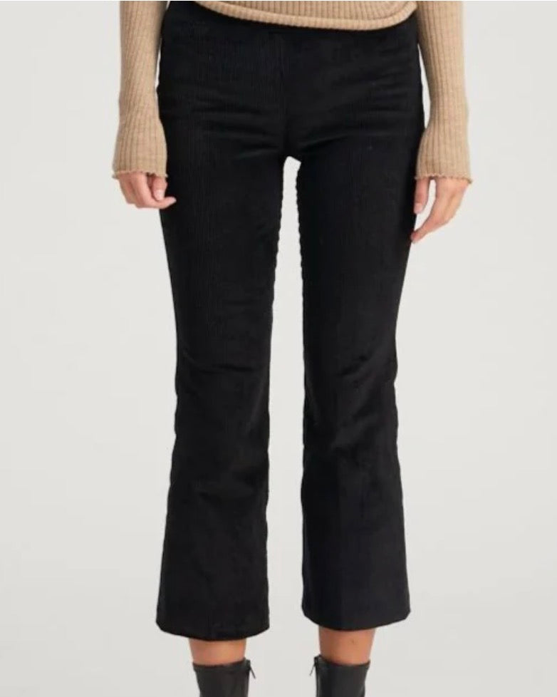 Corduroy Cropped Flare | Black