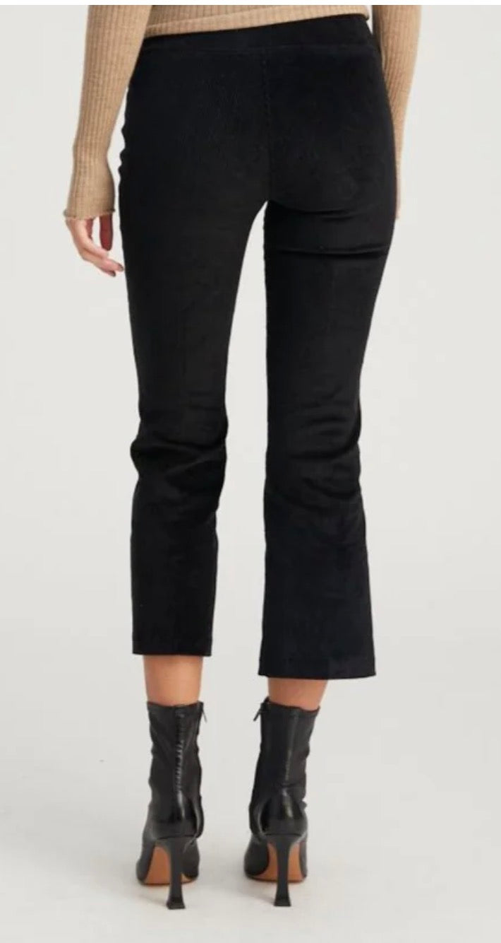 Corduroy Cropped Flare | Black