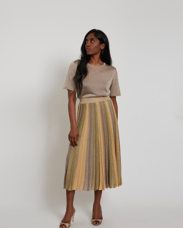 Gala Long Pleated Skirt | Green