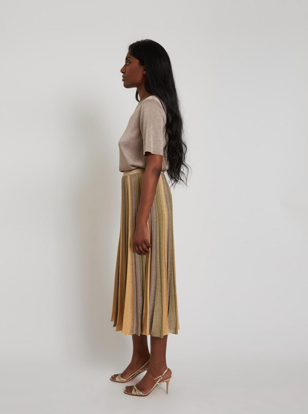 Gala Long Pleated Skirt | Green