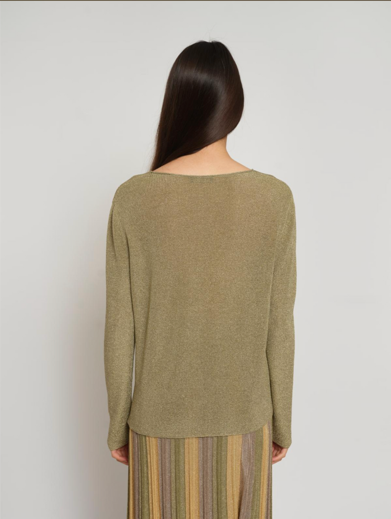 Agathe V Neck Pullover | Olive Green