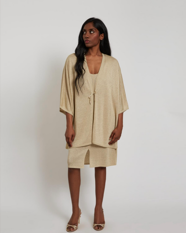 Metallic Oversized Tunic | Light Gold