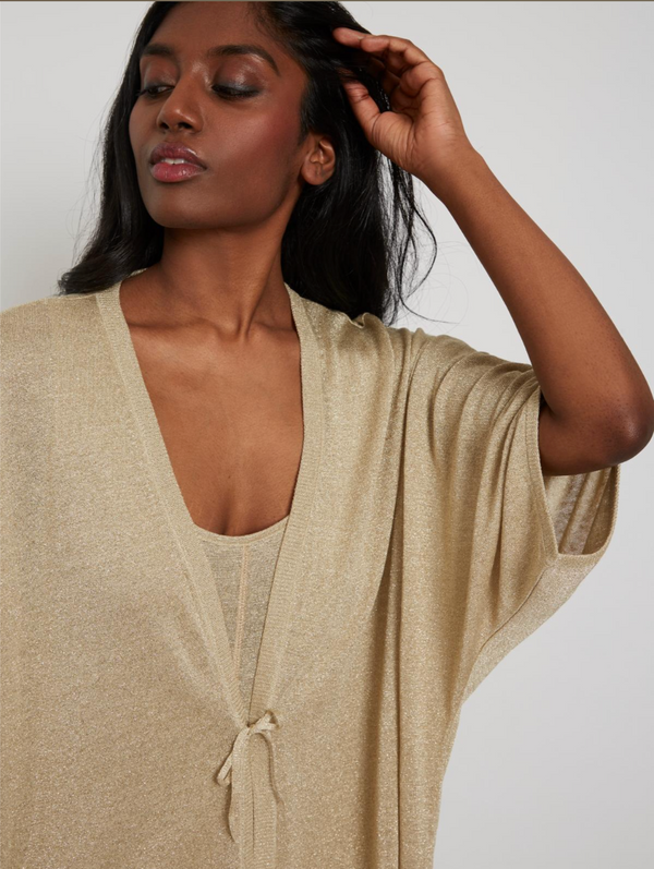 Metallic Oversized Tunic | Light Gold