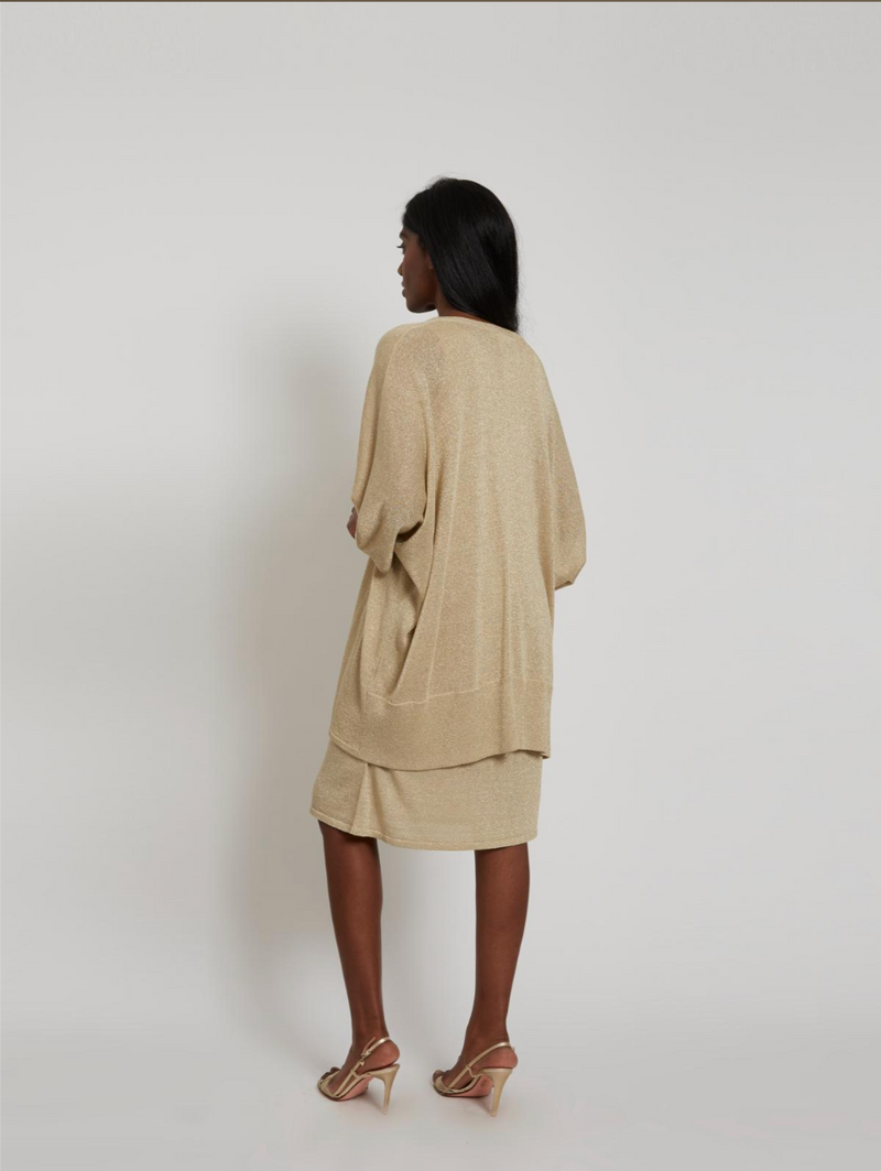 Metallic Oversized Tunic | Light Gold