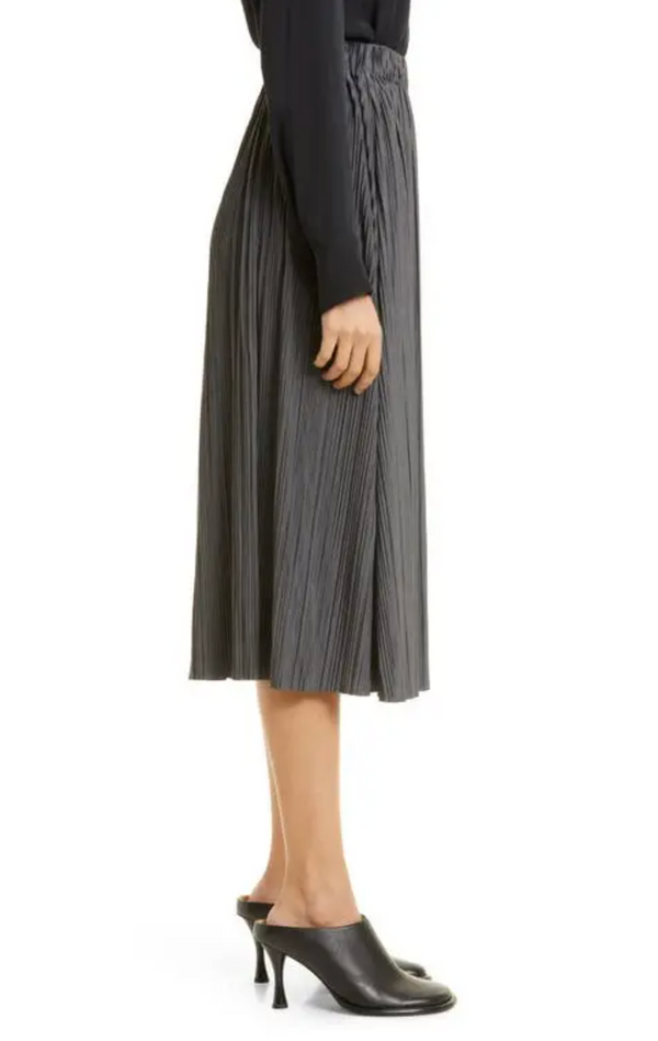 Uma Skirt | Gray Pinstripe