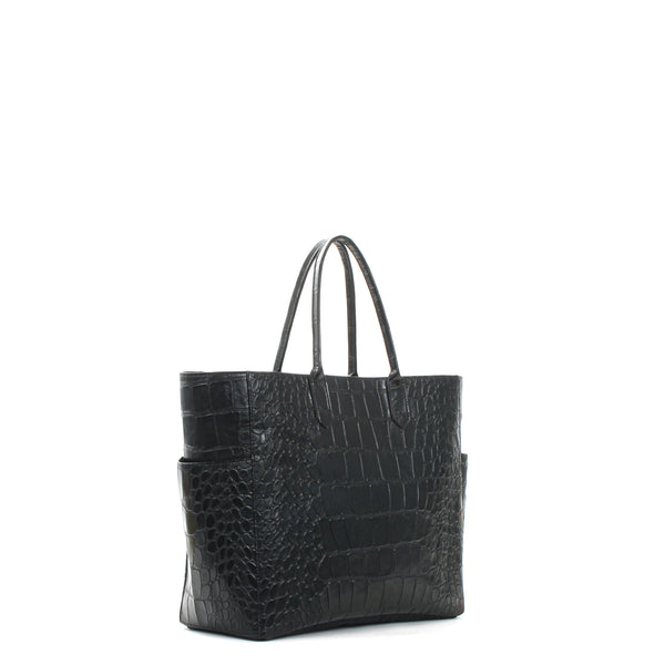 XL Pocket Tote | Black Embossed