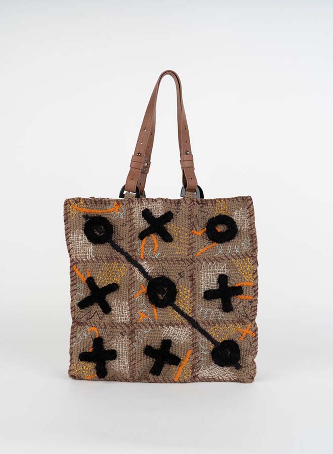 Tic Tac Toe Bag - Taupe