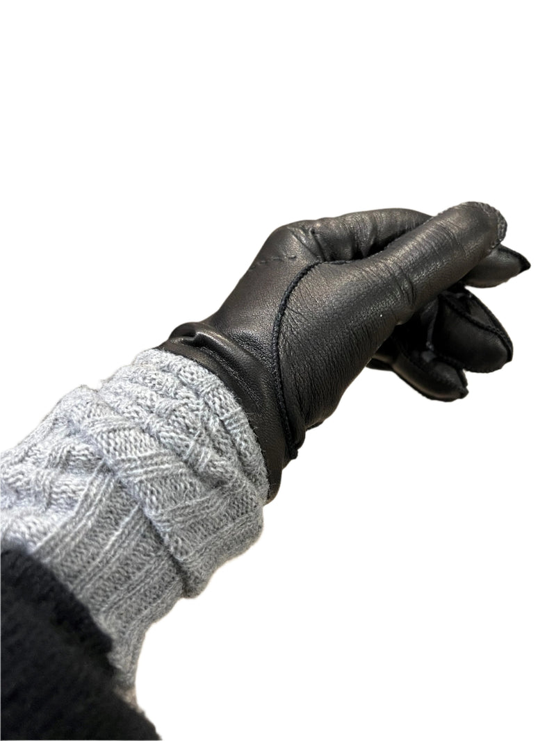 Glove with Knit Arm | Black