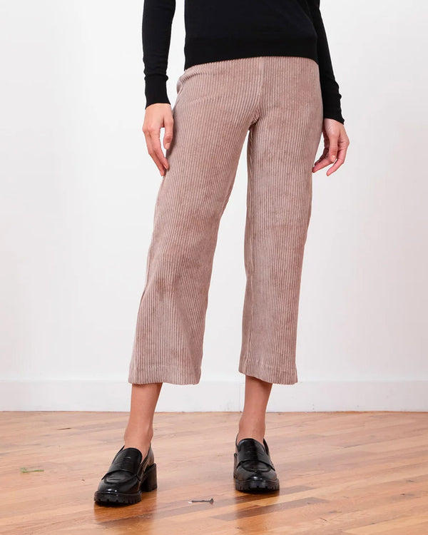 Alex Wide Leg Crop Corduroy Pant | Cappuccino