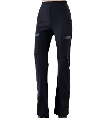 Allium Flare Pant w Zip | Black