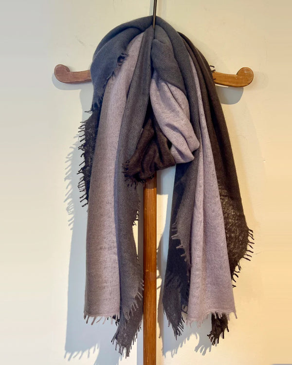 Cashmere Horizontal Shading Scarf | Ash Lilac