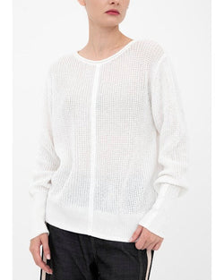 Bernette Waffle Crew | White