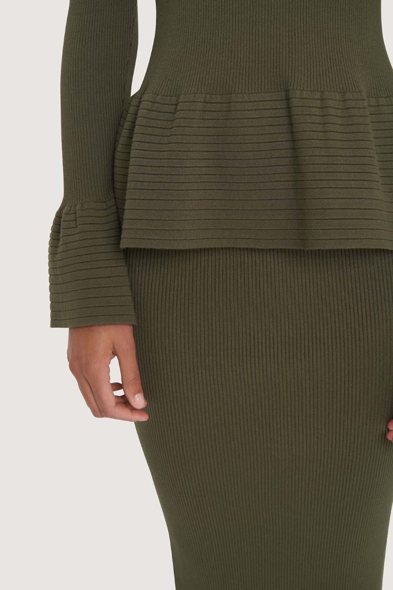 Ribbed Knit Skirt | Deep Forest