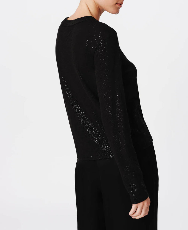 Long Sleeve Crop Tee Foil | Black