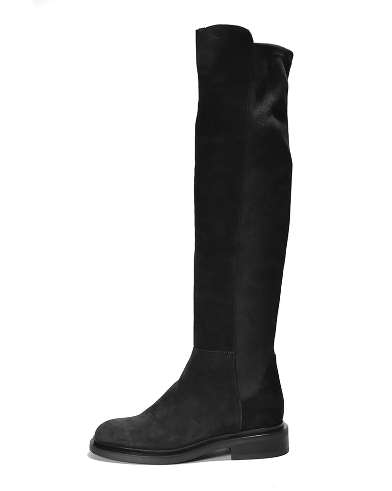 Bethanie-2 Over the Knee Boot | Black Suede