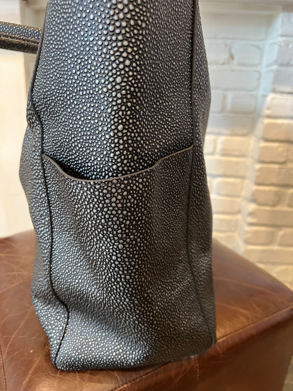 XL Pocket Tote | Pewter Shagreen