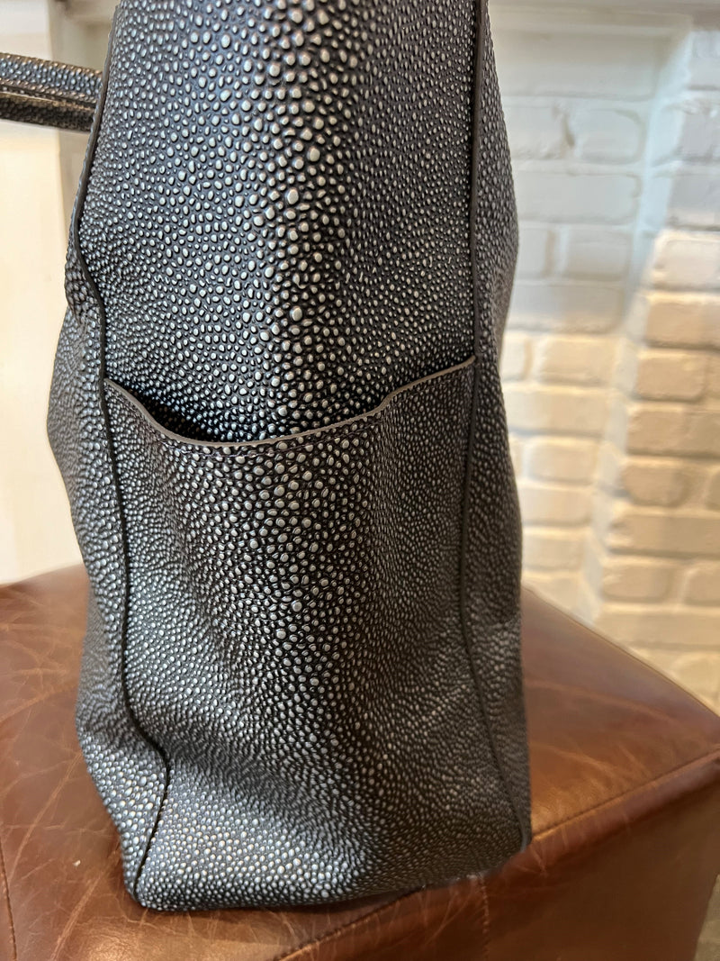 XL Pocket Tote | Pewter Shagreen