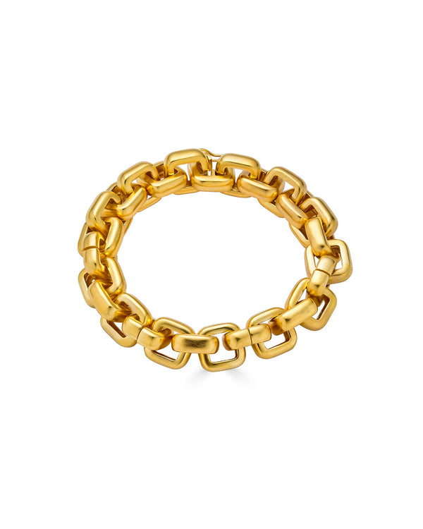 Chunky Square Link Gold Bracelet