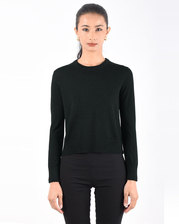 Long Sleeve Merino Crewneck | Dark Forest